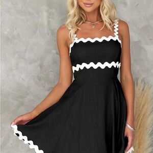 Elegant Black and White Women's Dress